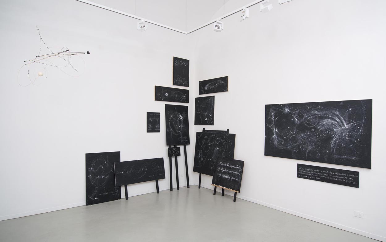 Nikolaus Gansterer, Thinking Matters, Marie-Laure Fleisch Gallery, installation view, photo by Giorgio Benni